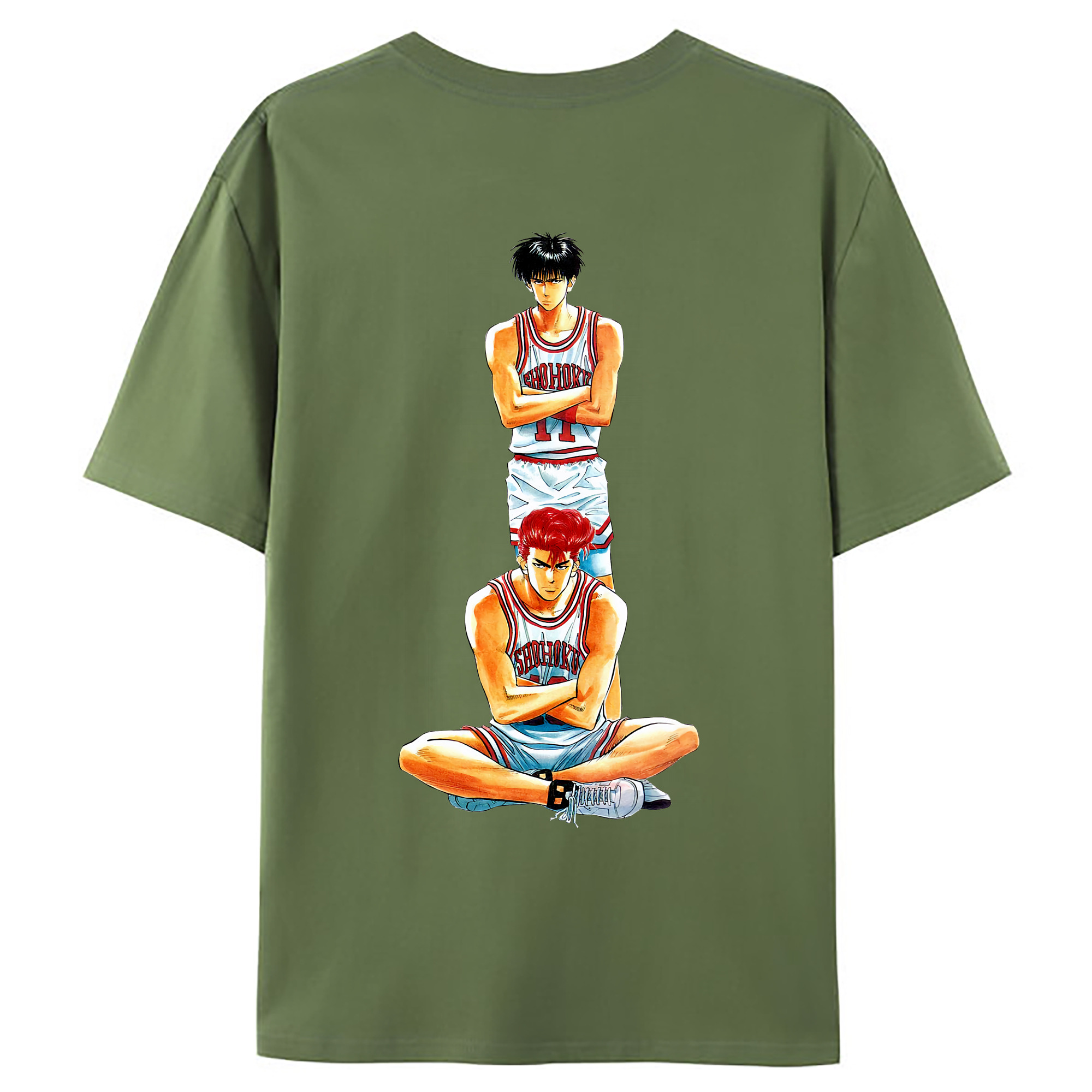 （画像用） SLAM DUNK／スラムダンク 綿100％ メンズ半袖Tシャツ（バックプリント） 通気性
